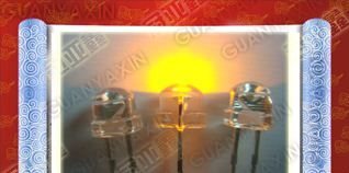厂家供应灯饰高亮5mm草帽黄色LED发光管 φ5草帽黄光 超高亮黄光