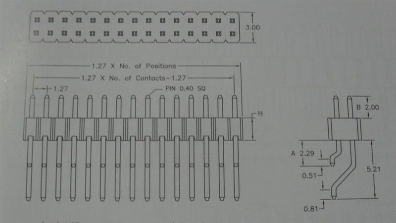 现货供应优质1.27间距镀金排针/排座（有规格资料查看）
