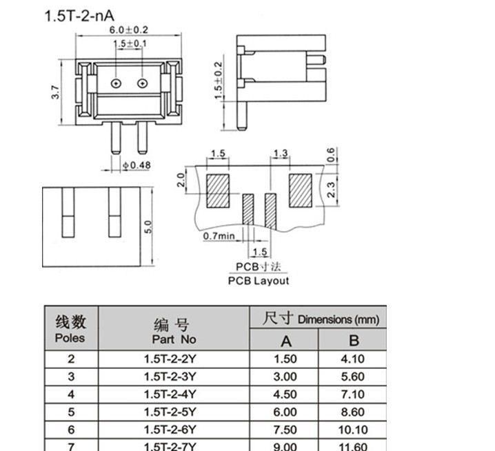 厂家直销条形连接器 ZH-1.5mm间距条形连接器