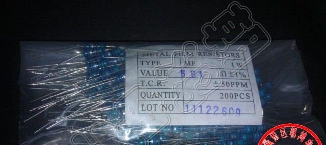 1W金属膜插件电阻 1W 5.1R 1% 1R-1M 一包200个