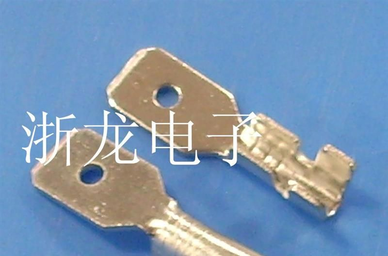 供应6.3单层打线插片无肩、250压线公端子、接线端子，连接器