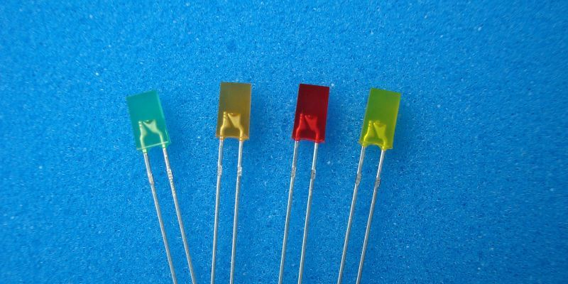 2*4*7方形红黄绿橙led二极管180度发光