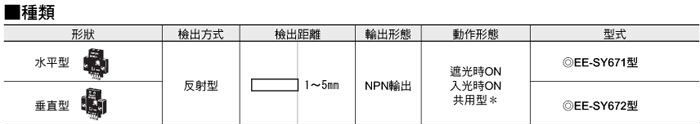 欧姆龙 EE-SY671 EE-SY672 带灵敏度调整旋钮的反射型传感器