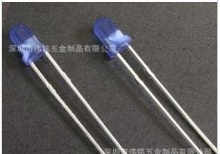 厂家供应LED高品质指示灯/F3圆头蓝发蓝灯珠/3MM插件发光二极管