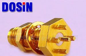 SMA射频连接器，SMA四脚90度接头，SMA焊接PCB