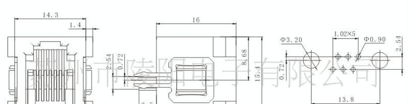 RJ45连接器SC220-5225 6P 1×1