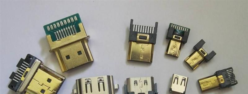 HDMI A母座/高清HDMI连接器/HDMI带单耳SMT插头/HDMI铜壳镀镍