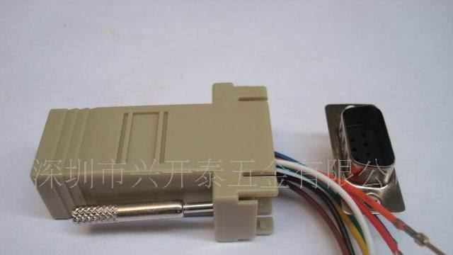供应兴开泰RS232转接头/RJ45-DB25M电脑转接头