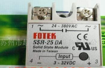 供应苏州SSR-25DA单相阳明FOTEK固态继电器