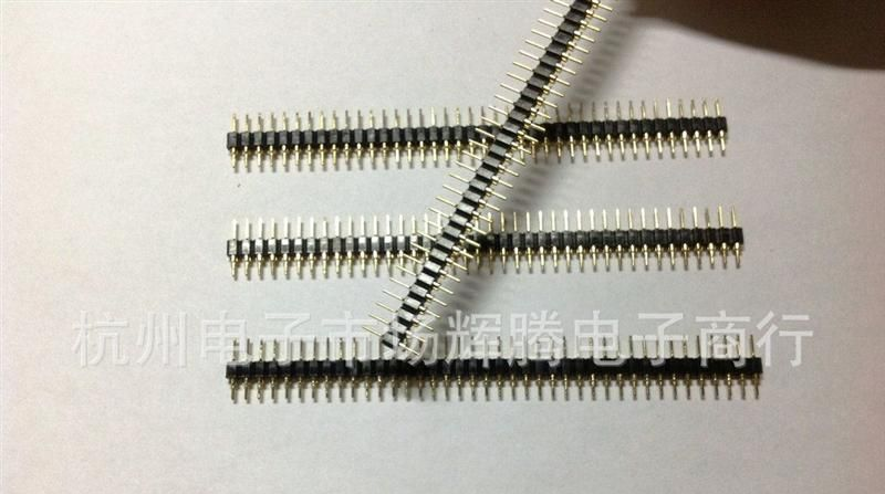 圆孔排针排母1*40P单排2*40P双排镀金ROHS环保军工级插件