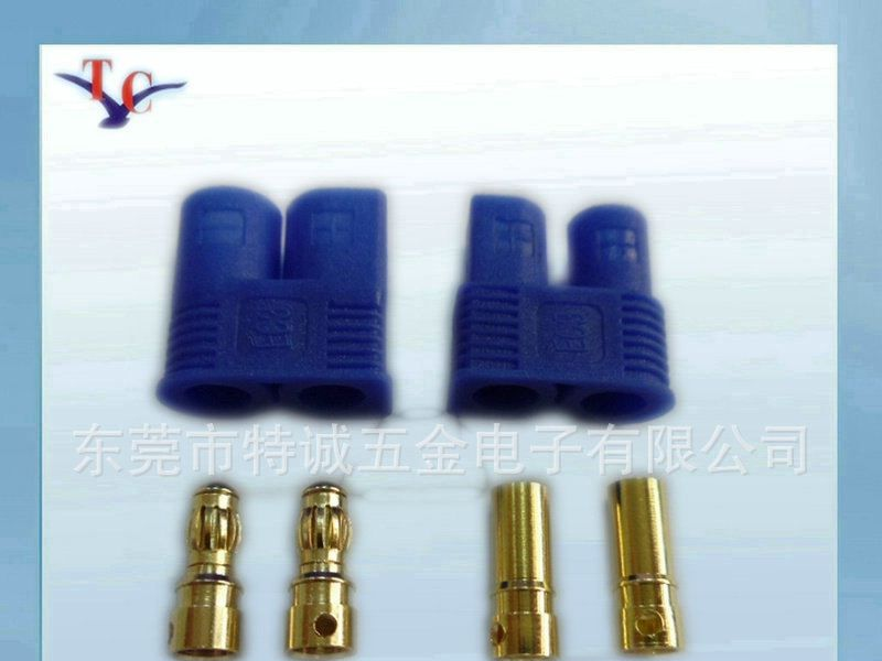 【厂价直销】航模电池连接器,镀金端子,锂电池镀金接头4.0MM