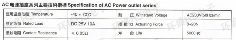 东莞DC插座 AC插座 环盛电子  AC/DC电源插座 AC-865L4