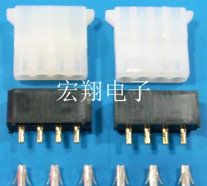 大四P5.08mm镀金实心针座、胶壳、端子，条形连接器，接插件