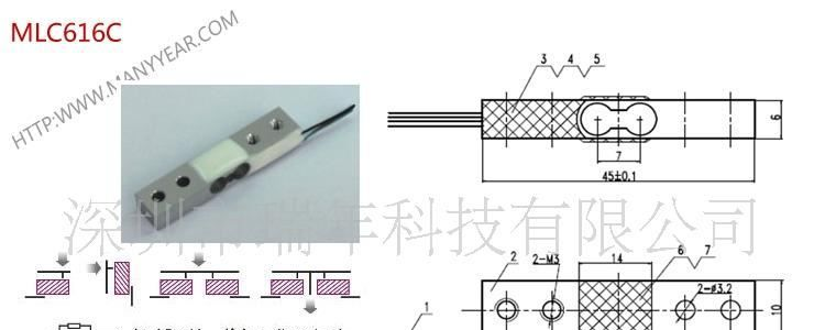 深圳瑞年科技公司供应邮政秤微型称重测力传感器MLC616C