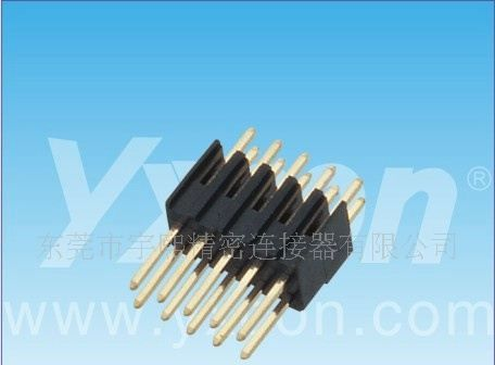 2.54mm排针 双排 180度 塑高7.4mm