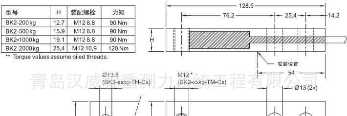 金属称重传感器BK2（与传力悬臂梁传感器SBST尺寸一致）单点式