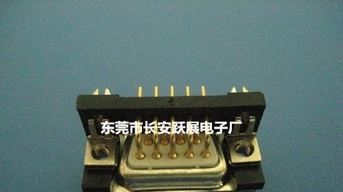 D-SUB 车针 DB15P 公座 带支架90度插板 电子连接器
