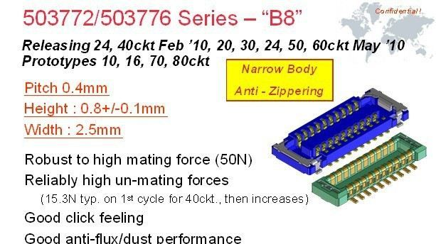 代理Molex连接器/BTB/B8/5037721610/503772-1610/503772-