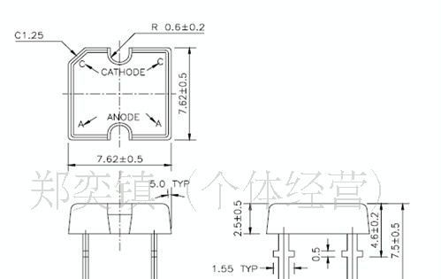 供应平面食人鱼黄色LED发光二极管