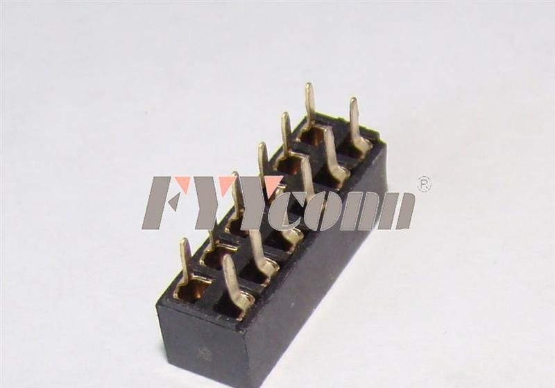 排母2.54 H=5.0MM  2*6PIN  PA46料 直针 DC2.4
