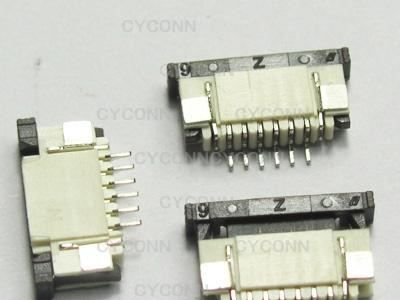 1.0mm  FPC插座 SMT 6P 下接 1.0 6P FPC座 6PIN FFC排线座