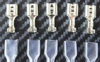 供应6.3MM接线端子对插 冷压端子电线连接器 6.3插簧护套+插簧 线鼻子
