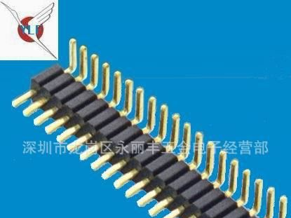 (厂家直销)1.27mm 单排90度排针，PIN排针 镀金