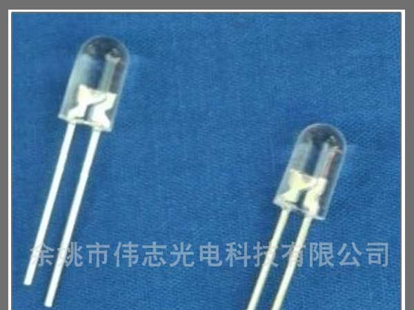 高显指 低光衰F4.8mm白发蓝光圆头无边沿LED灯珠高亮度发光二极管
