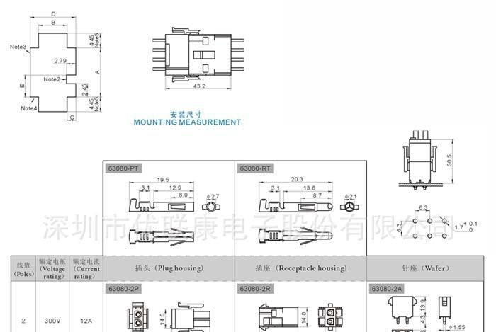 厂商直销 63080间距条形连接器
