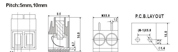 WJ167R 接线柱 PCB接线端子 欧式接线端子