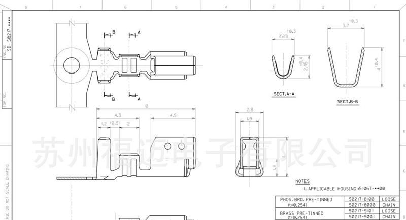 供应molex连接器3.50mmPitch Crimp Terminal 50217-8000