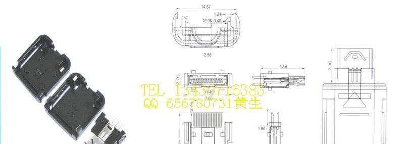 迷你USB连接器|三星单排18P公头|MINIUSB