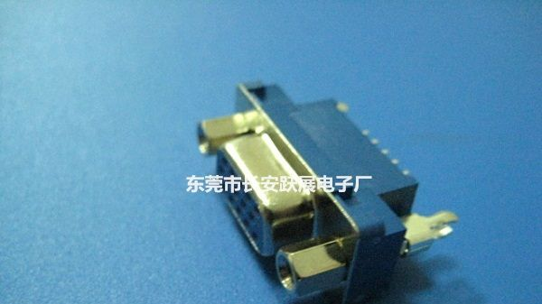 VGA 插座 HDR15P 母座高塑 带鱼叉锁螺丝 180度 插板式 连接器