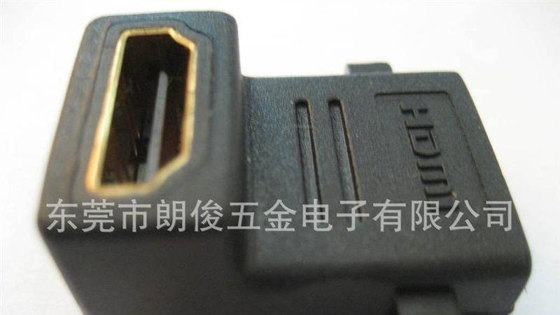供应:HDMI 母对母转接头90度双耳转接头，HDMI A/F-A/F转接头