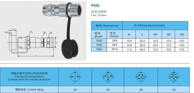SF系列 推入式钢球锁紧 传感器 电子仪器航空插头连接器