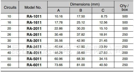 RA-2611 RA系列 JST线对板 2.54mm间距