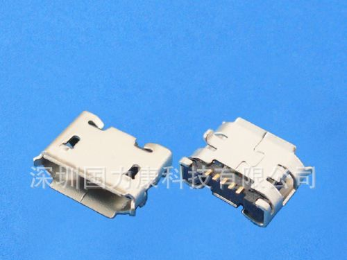 MICRO USB，连接器，5PIN，母座，外壳DIP，L=6.4