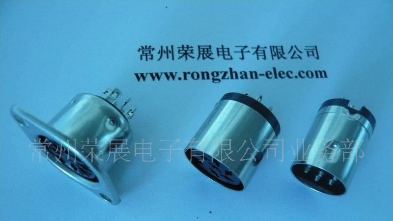 大DIN 3-8pin公母焊接式 车针DIN连接器