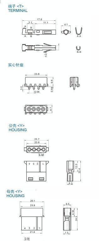 供大4P5.08间距条形连接器（图）