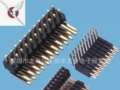 1.27mm  塑高1.0/1.6/2.0/2.54mm  90度DIP  双排排针