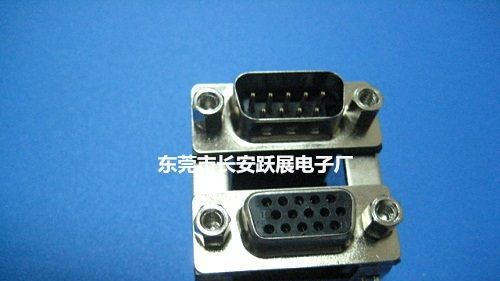 D-SUB 双层 DR9M-HDR15F 铆锁90度 插板式 电子连接器