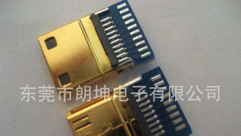 HDMI 公头连接器A TYPE自动焊接式有柱无墙不带PCB板