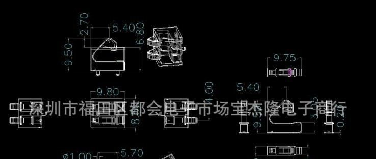 2PIN电池连接器电池触片 间距4.0 长期供应 附有尺寸图