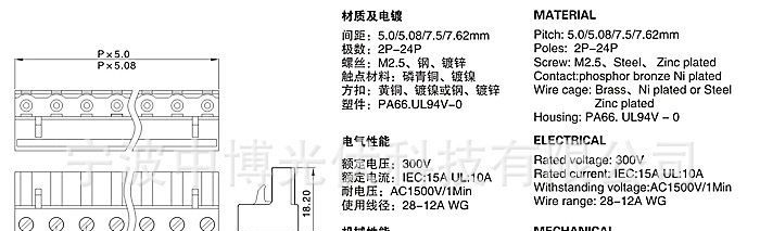 插拔式接线端子2EDGK-5.08