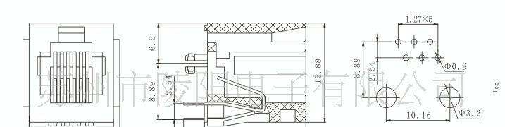 RJ45连接器SC208-5222 6P-E