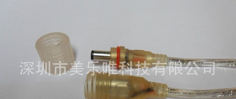 供应透明DC插头防水线，防水信号线，软硬灯条防水连接器