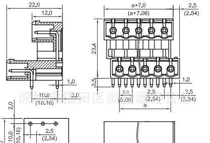 YE130-5.00/5.08双层插拔式接线端子台插座 连接器 封口弯针针座