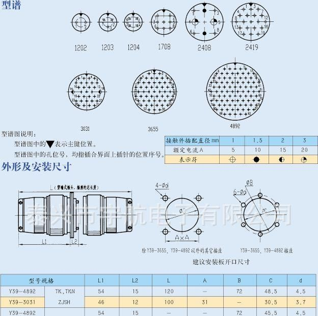 提供Y39系列真空密封航空插头