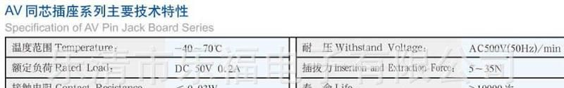 厂家供应AV同芯插座产品符合欧盟ROHS标准，拥有SGS环保认证