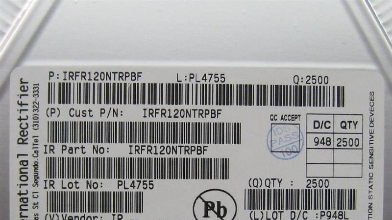 供应MOS管IRFR120NTRPBF;IRFR9120;IRFR1205TR;IRFU9120